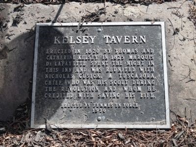 Kelsey Tavern - Lafayette marker 1825