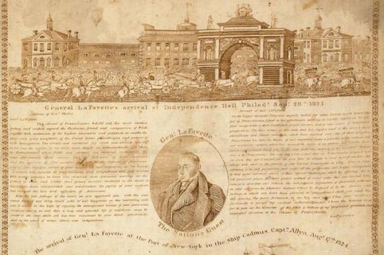 Lafayette-silk-phila Sept 28, 1824 Visit