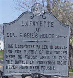 Lafayette MD - Mutiny of the troops 1781